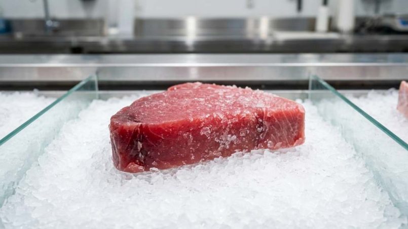 Miami seafood market recommending cold water thawing technique